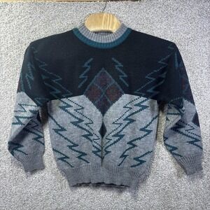 Vintage Michael Gerald Sweater Mens Medium Multicolor Geometric Crewneck 90s